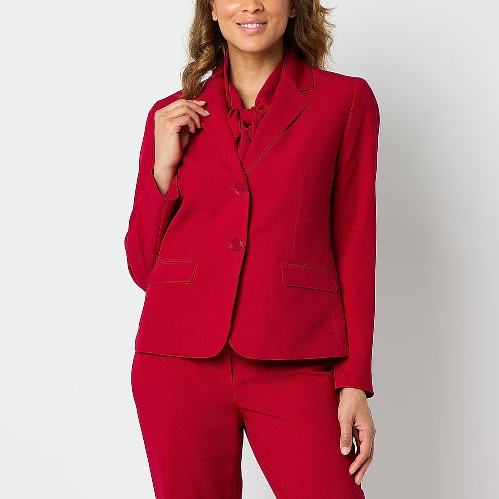 MSRP $79 Black Label by Evan-Picone Womens 12 Crimson Suit Jacket Classic Fit